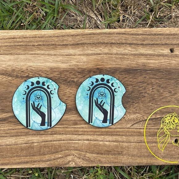 Celestial Moon Phases Car Coaster 2 Pack - Picture 2 of 4